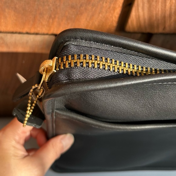 NWT XL Vintage Coach Zip Portfolio Leather Document Laptop Bag 5225, black - Picture 5 of 10